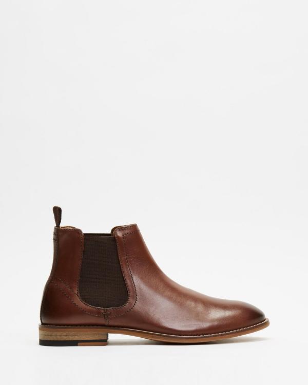 Double Oak Mills - Gordon II Leather Gusset Boots - Boots (Dark Brown) Gordon II Leather Gusset Boots