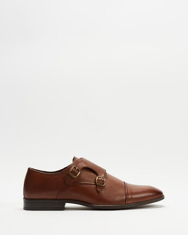 Double Oak Mills - Leather Monk Shoes - Dress Shoes (Dark Brown) Leather Monk Shoes