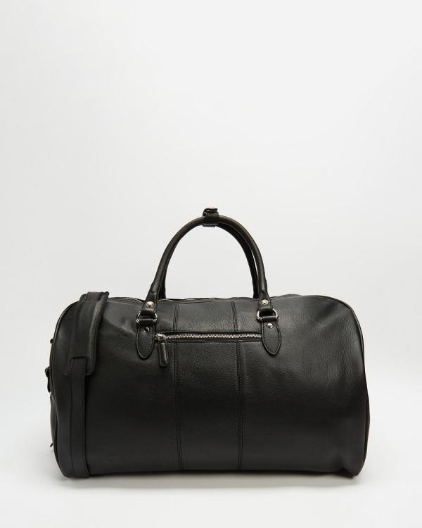 Double Oak Mills - Wilbur Leather Weekender - Duffle Bags (Full Grain Black) Wilbur Leather Weekender