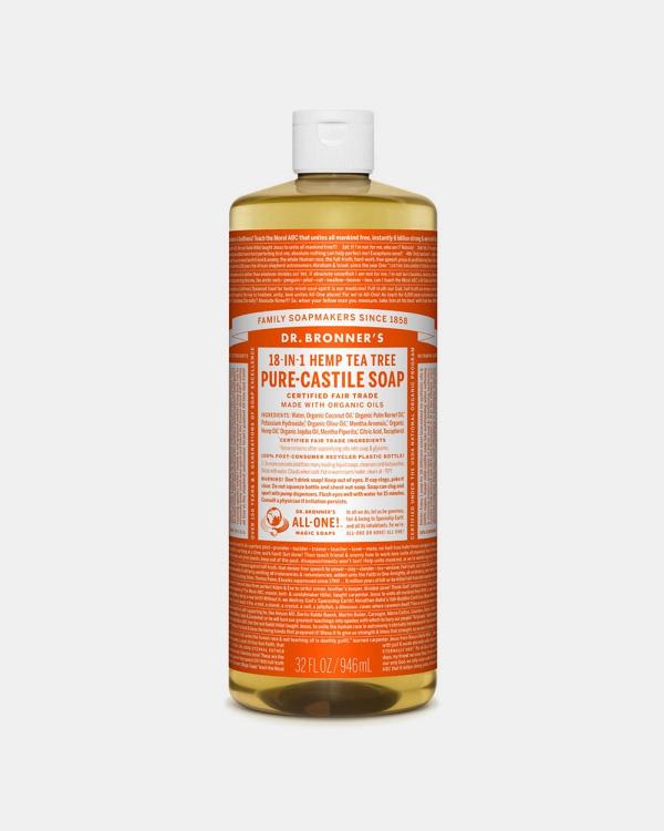 Dr Bronner's - Pure Liquid Castile Soap Tea Tree 946ml - Skincare (Orange) Pure Liquid Castile Soap Tea Tree 946ml