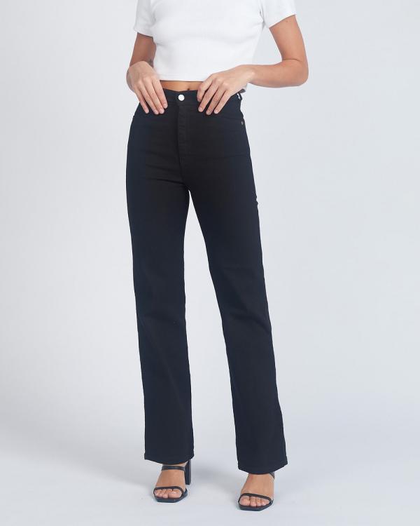 Dr Denim - Moxy Straight Jeans - High-Waisted (Solid Black) Moxy Straight Jeans