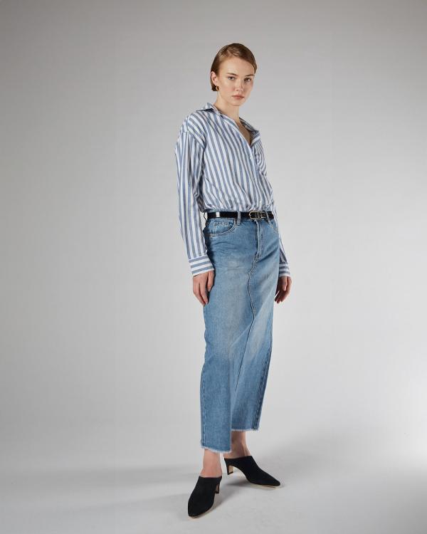 DRICOPER DENIM - Finley Loose Stripe Shirt - Tops (Blue Stripe) Finley Loose Stripe Shirt