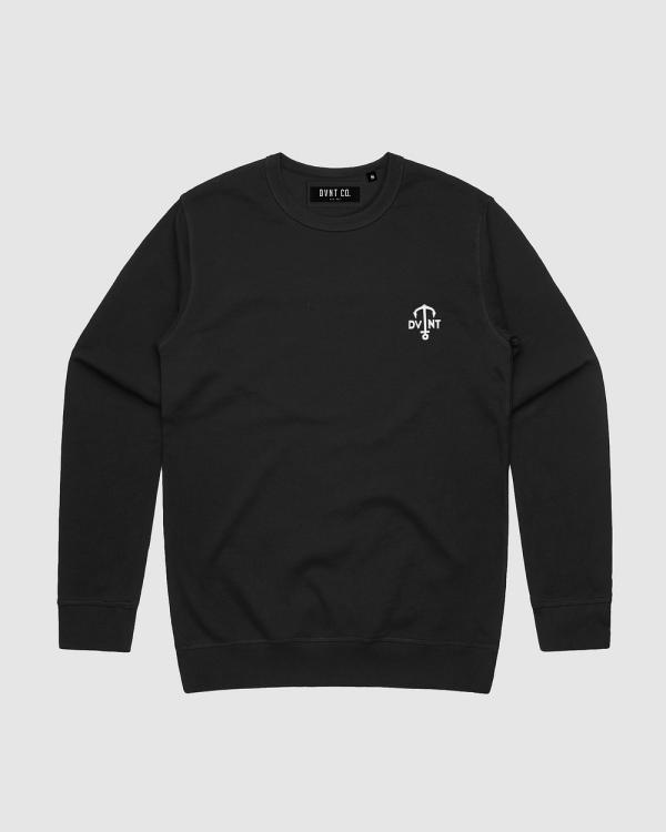 DVNT - Anchor Embroidery Crewneck   Youth - Sweats (Black) Anchor Embroidery Crewneck - Youth