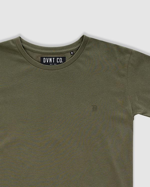DVNT - Classic Mono Embroidery Tee   Youth - Short Sleeve T-Shirts (Olive) Classic Mono Embroidery Tee - Youth
