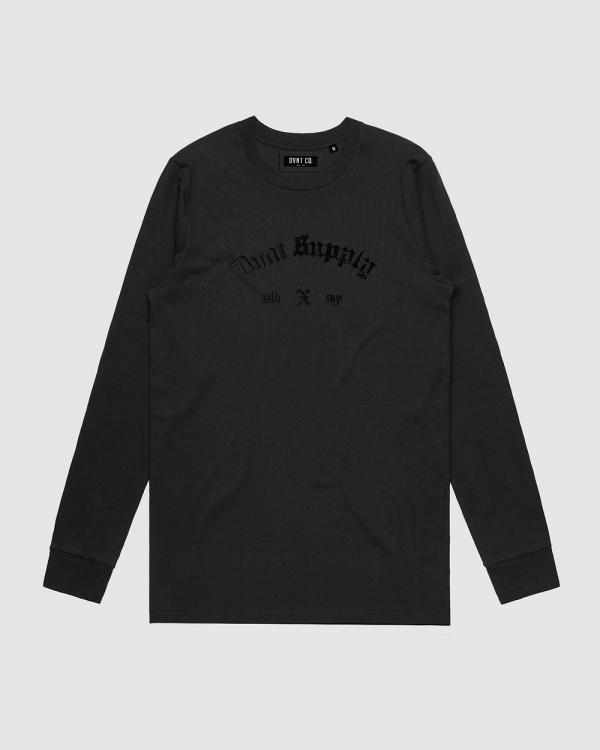 DVNT - Originals Embroidery Long Sleeve   Youth - Long Sleeve T-Shirts (Black) Originals Embroidery Long Sleeve - Youth
