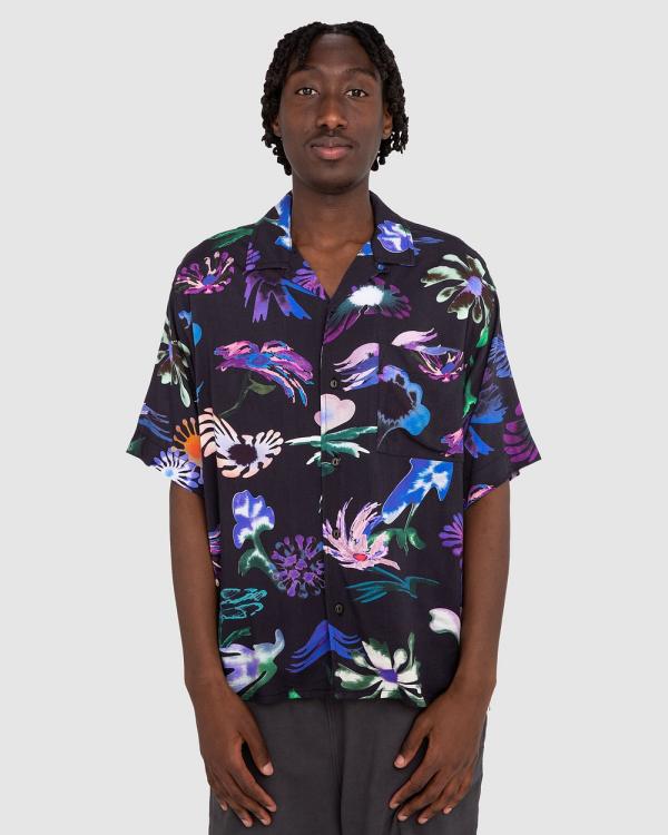 Element - Mens Resort Short Sleeve Shirt - Tops (SATURN FLOWERS) Mens Resort Short Sleeve Shirt