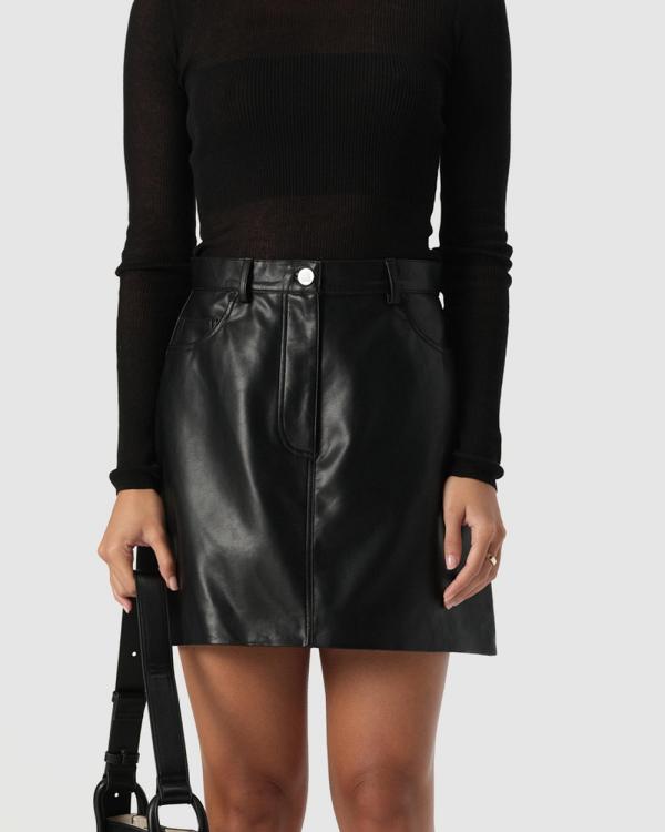 Elka Collective - Sabi Skirt - Leather skirts (Black) Sabi Skirt