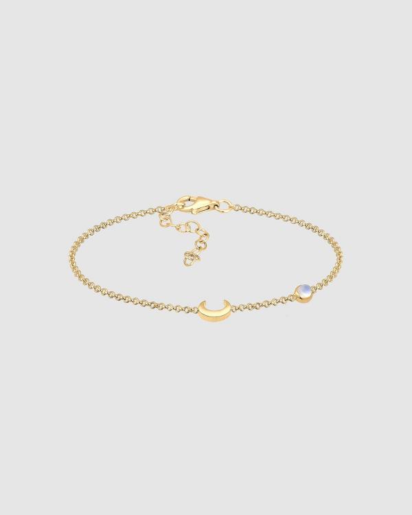Elli Jewelry -  Bracelet Filigree Crescent Moon 925 Sterling Silver Gold Plated - Jewellery (Gold) Bracelet Filigree Crescent Moon 925 Sterling Silver Gold Plated