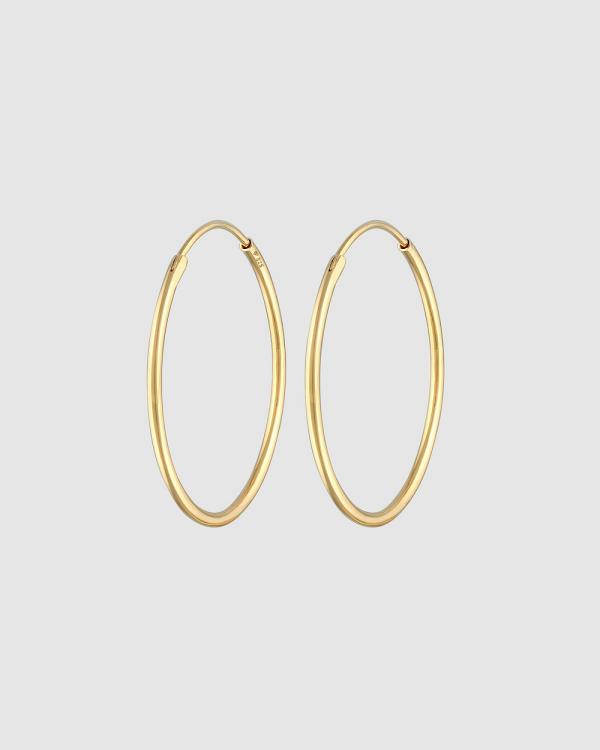 Elli Jewelry -  Earrings Creoles Round Basic Classic Timeless in 925 Sterling Gold Plated - Jewellery (Gold) Earrings Creoles Round Basic Classic Timeless in 925 Sterling Gold Plated