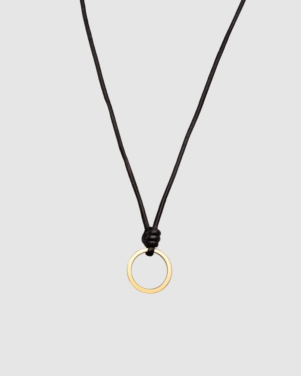 Elli Jewelry -  Necklace Charm Strap Adjustable with Suede Black in 925 Sterling Silver Gold Plated - Jewellery (black) Necklace Charm Strap Adjustable with Suede Black in 925 Sterling Silver Gold Plated