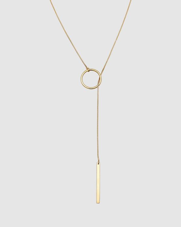Elli Jewelry -  Necklace Y Chain Circle Rod Geo in 925 Sterling Silver Gold Plated - Jewellery (Gold) Necklace Y-Chain Circle Rod Geo in 925 Sterling Silver Gold Plated