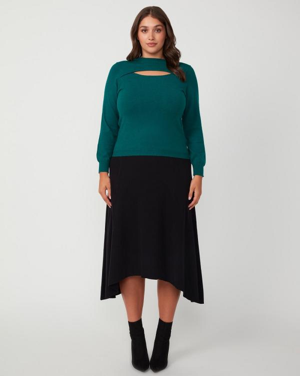 Estelle - Alba Knit - Tops (Forest Green) Alba Knit