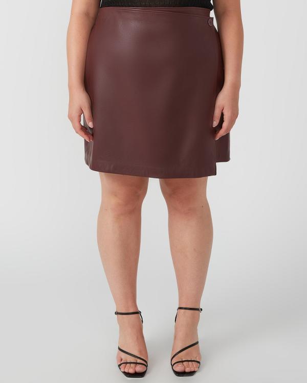 Estelle - Lucinda Skirt - Leather skirts (Merlot) Lucinda Skirt