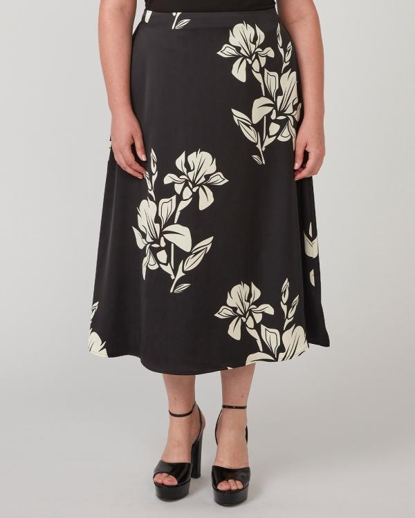 Estelle - Morocco Blooms Skirt - Skirts (Black/Cream) Morocco Blooms Skirt