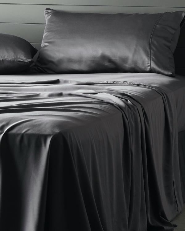 Ettitude - Signature Sateen Fitted Sheet - Home (Grey) Signature Sateen Fitted Sheet
