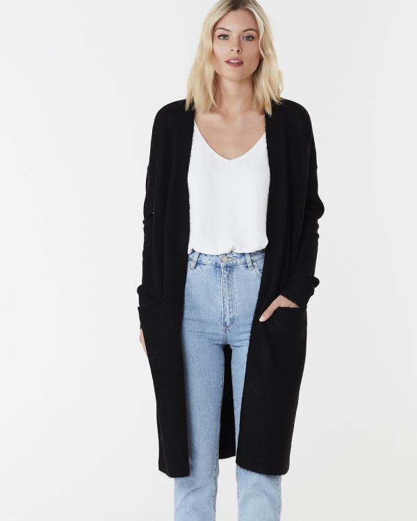 Everly Collective - Toronto Long Cardigan - Jumpers & Cardigans (Black) Toronto Long Cardigan