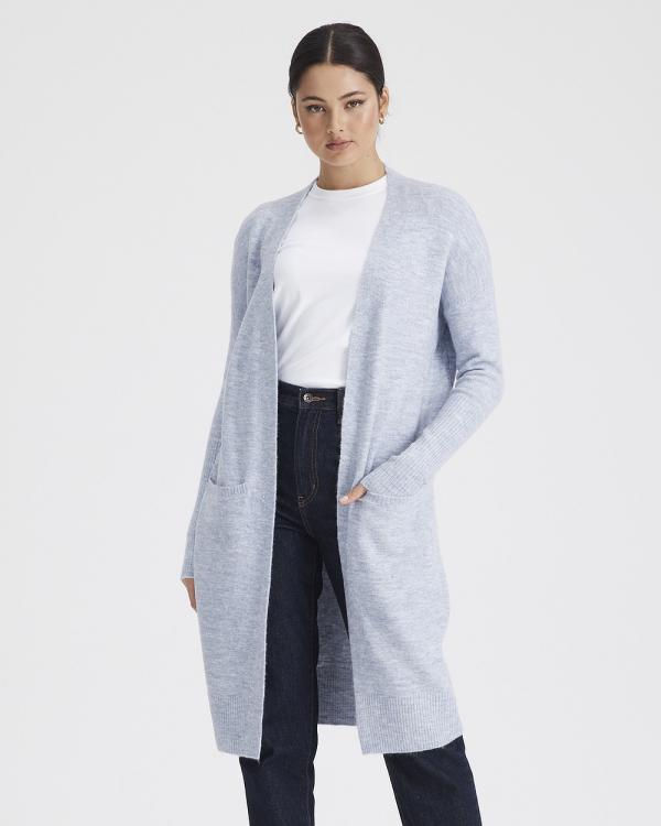 Everly Collective - Toronto Long Cardigan - Jumpers & Cardigans (Cornflower Blue) Toronto Long Cardigan