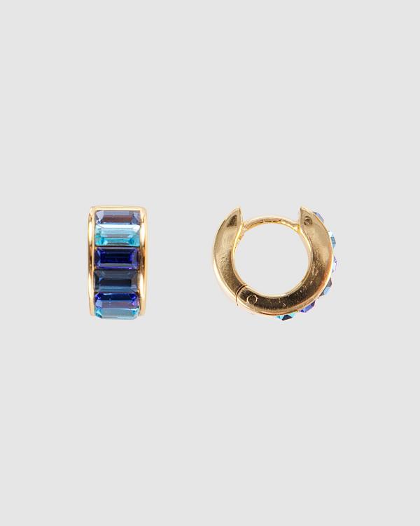 FAIRLEY - Blue Ombre Crystal Huggies - Jewellery (Blue) Blue Ombre Crystal Huggies