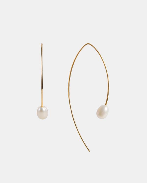 FAIRLEY - Pearl Curve Earrings - Jewellery (Gold) Pearl Curve Earrings