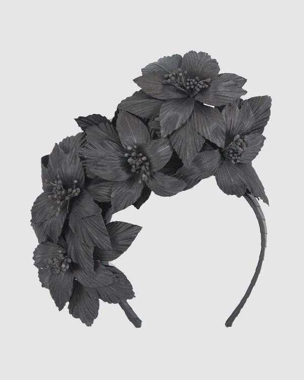 Fillies Collection - Bespoke Flower Headband Fascinator - Fascinators (Black) Bespoke Flower Headband Fascinator