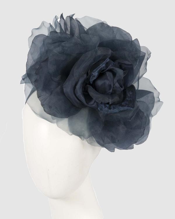 Fillies Collection - Large Flower Fascinator Headband - Fascinators (Navy) Large Flower Fascinator Headband