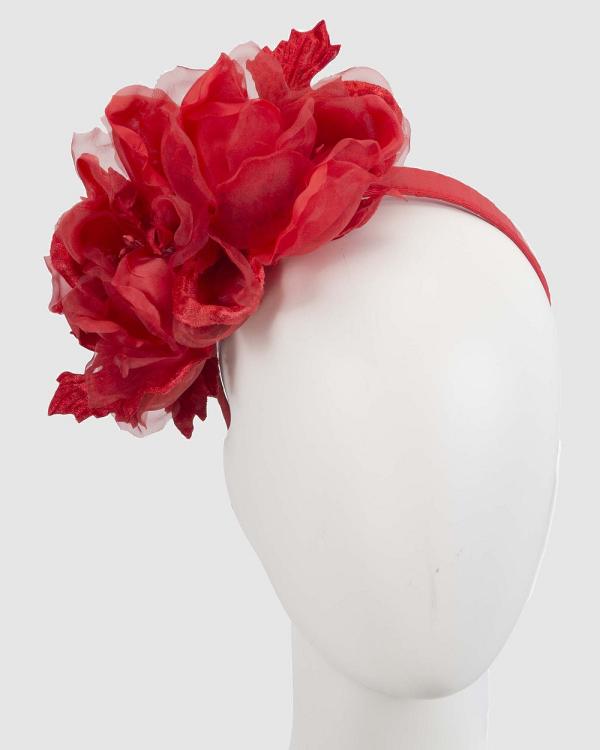 Fillies Collection - Large Red Flowers Headband - Fascinators (Red) Large Red Flowers Headband
