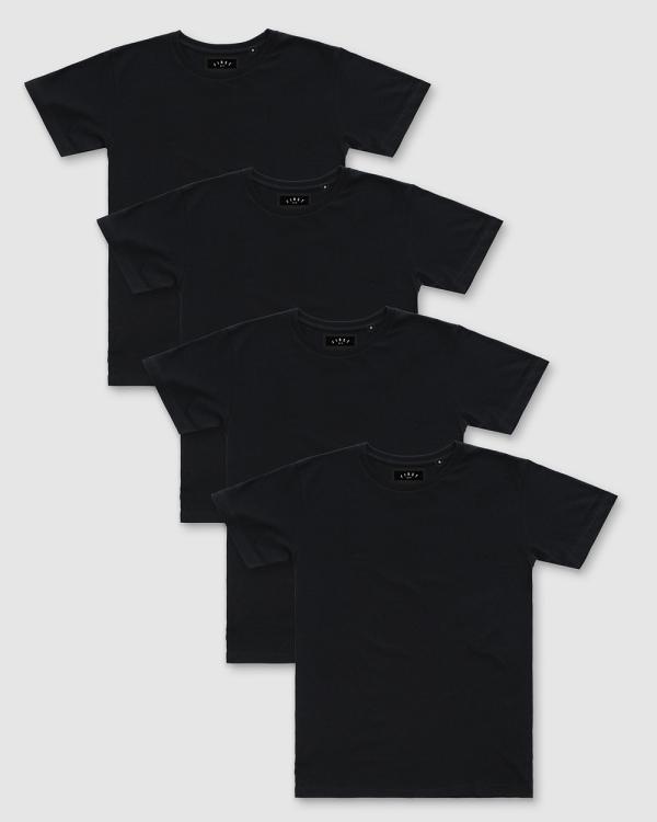 First Division - 4 Pack Weekender Tee - Short Sleeve T-Shirts (Black) 4-Pack Weekender Tee