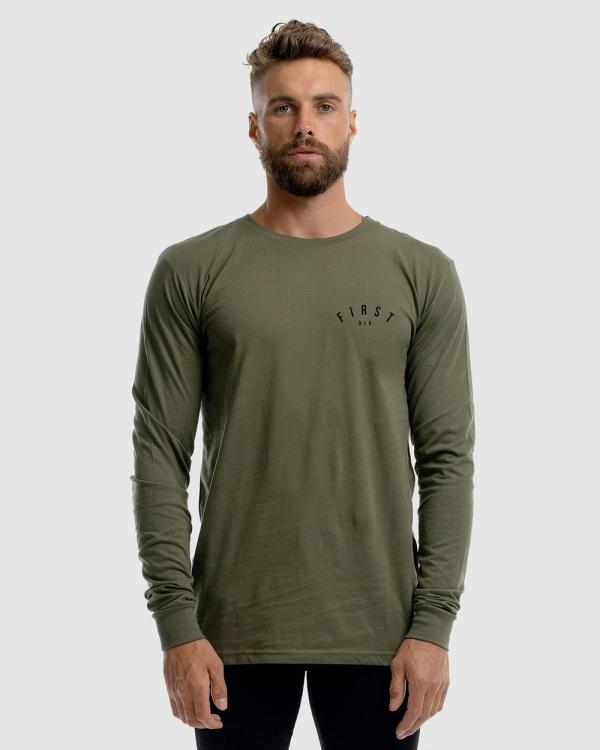 First Division - Core Crest Long Sleeve Tee - Long Sleeve T-Shirts (Olive) Core Crest Long Sleeve Tee