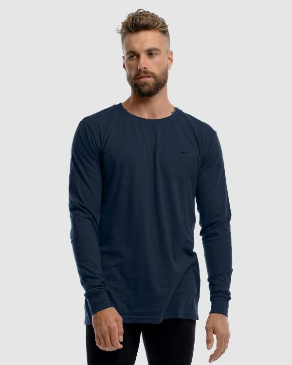 First Division - Performance Embroidery Long Sleeve Tee - Long Sleeve T-Shirts (Ink) Performance Embroidery Long Sleeve Tee