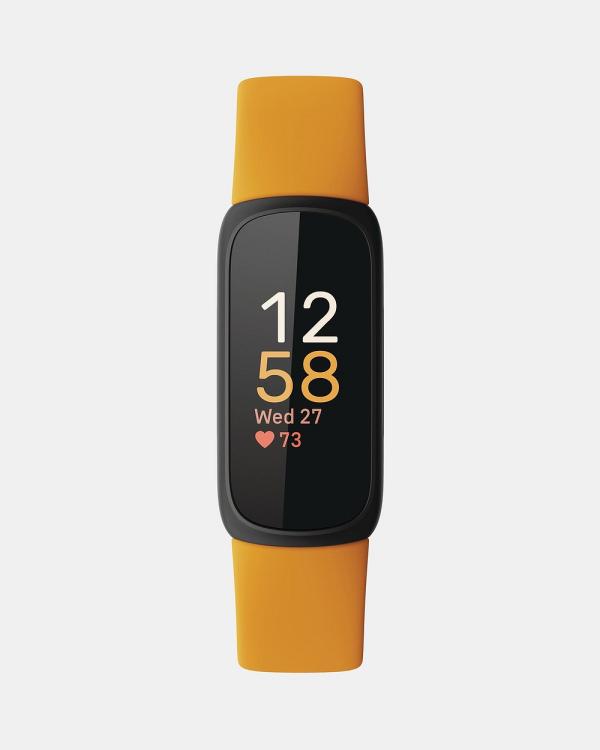 Fitbit - Fitbit Inspire 3 Fitness Tracker - Fitness Trackers (Morning Glow & Black) Fitbit Inspire 3 Fitness Tracker