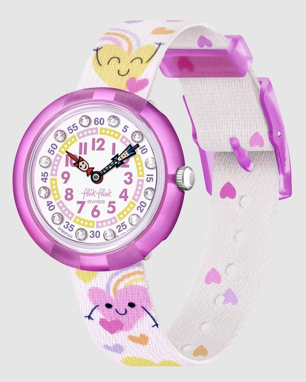 Flik Flak - Bouncing Hearts - Watches (White) Bouncing Hearts