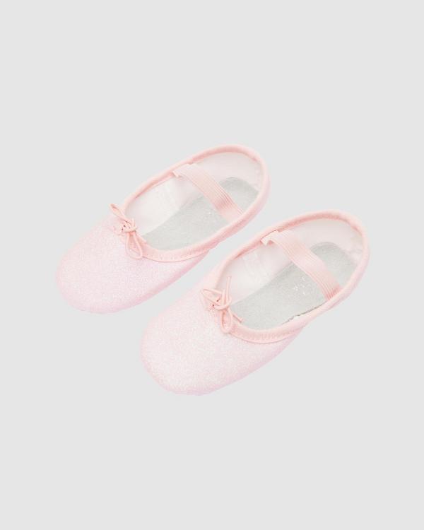 Flo Dancewear - Glitter Ballet Shoes - Ballet Flats (Flo Pink) Glitter Ballet Shoes