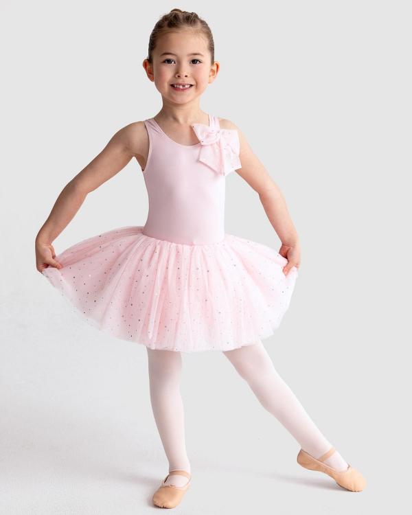 Flo Dancewear - Tegan Sequin Bow Dress   Kids - Dresses (Pink) Tegan Sequin Bow Dress - Kids