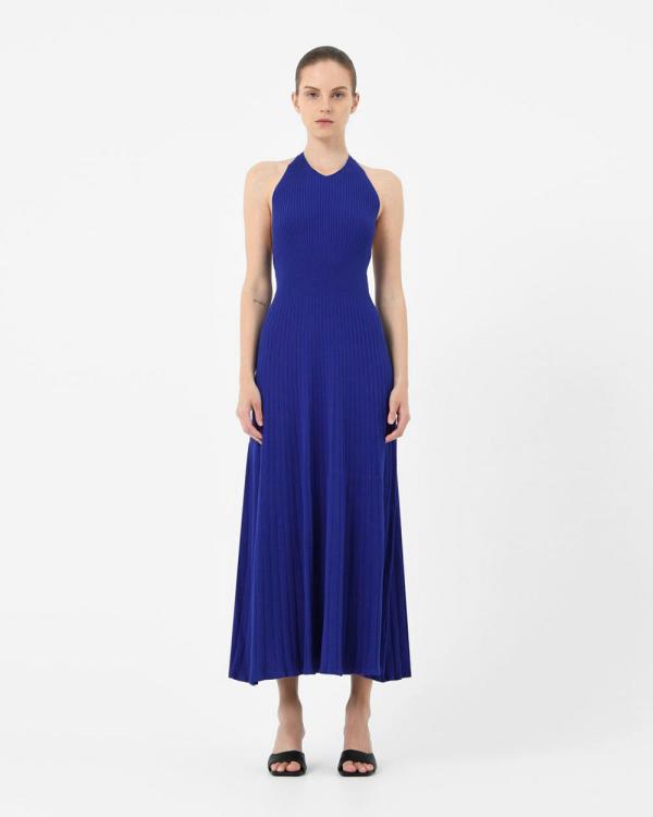 Forcast - Akaroa Halter Neck Knit Dress - Dresses (Royal Blue) Akaroa Halter Neck Knit Dress