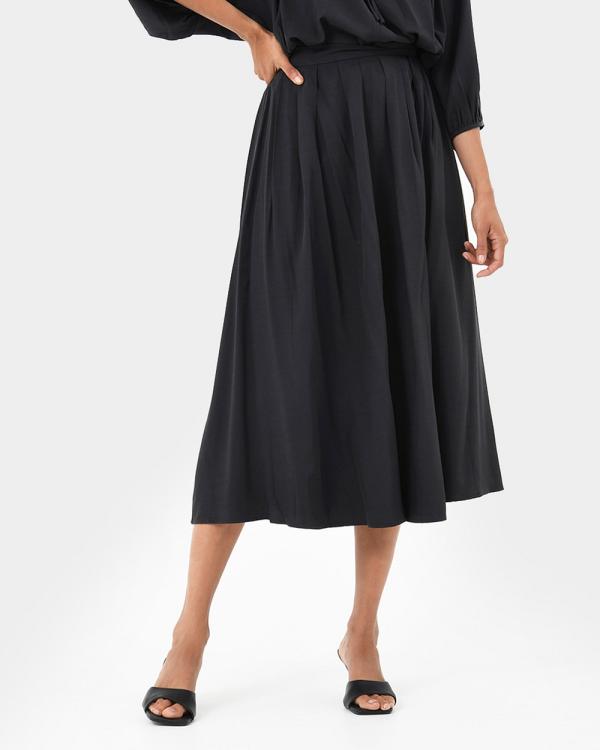 Forcast - Annalia Pleated Skirt - Pleated skirts (Black) Annalia Pleated Skirt
