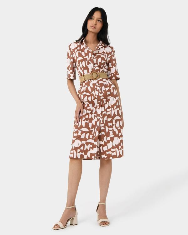 Forcast - Colleen Printed Shirt Dress - Printed Dresses (Multi) Colleen Printed Shirt Dress