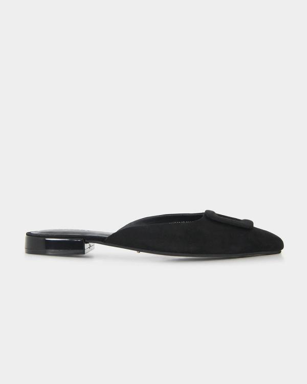 Forcast - Elizabella Leather Mules - Heels (Black) Elizabella Leather Mules