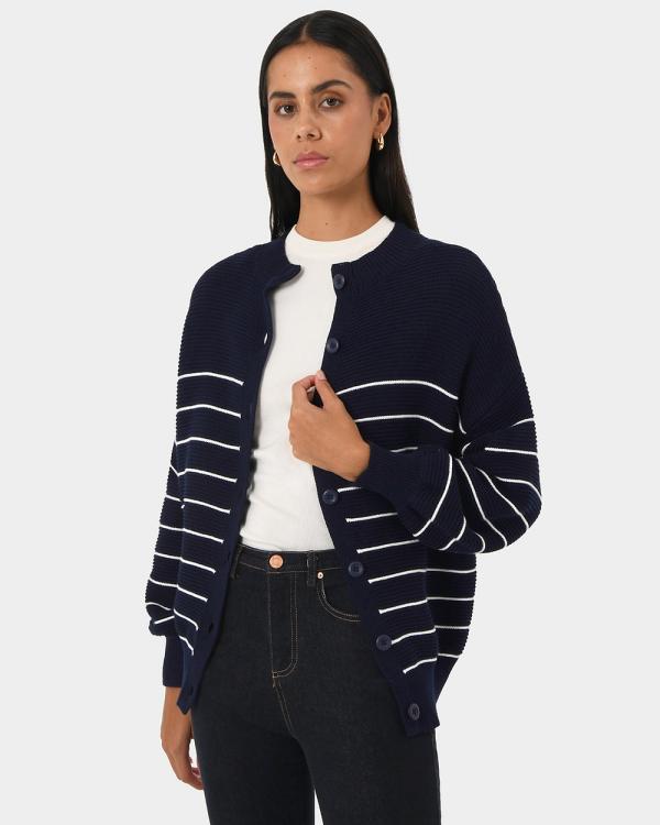 Forcast - Gia Reversible Cotton Knit - Jumpers & Cardigans (Navy) Gia Reversible Cotton Knit