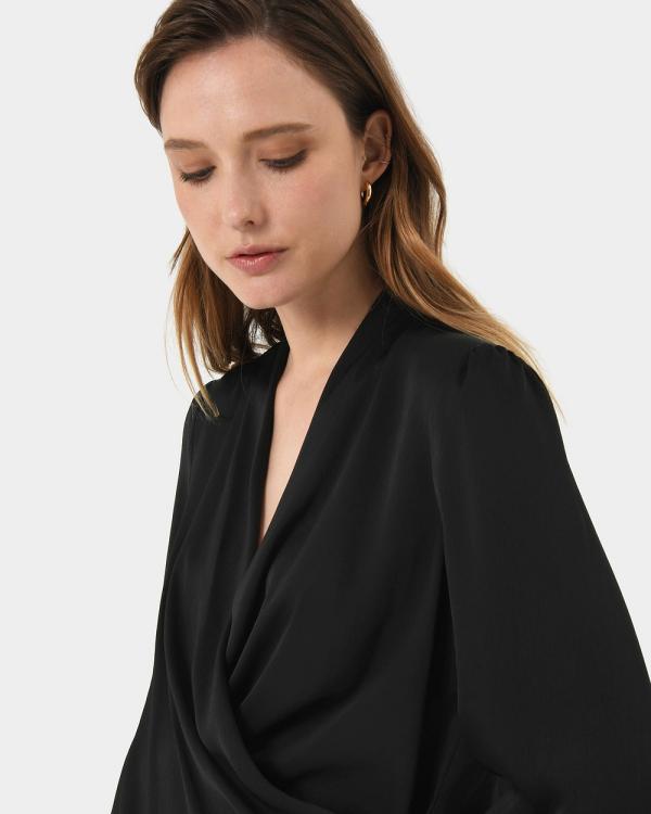Forcast - Janae Crossover Blouse - Tops (Black) Janae Crossover Blouse