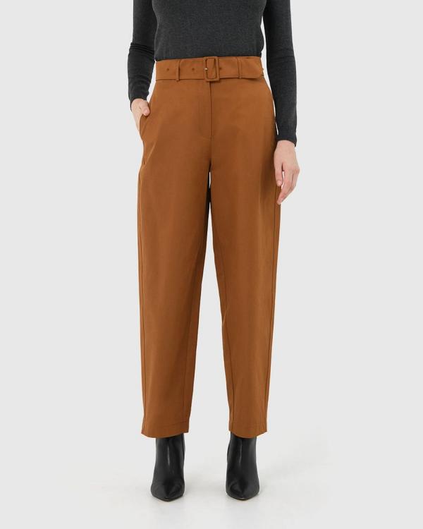 Forcast - Jhene Belted Pant - Pants (Tan) Jhene Belted Pant