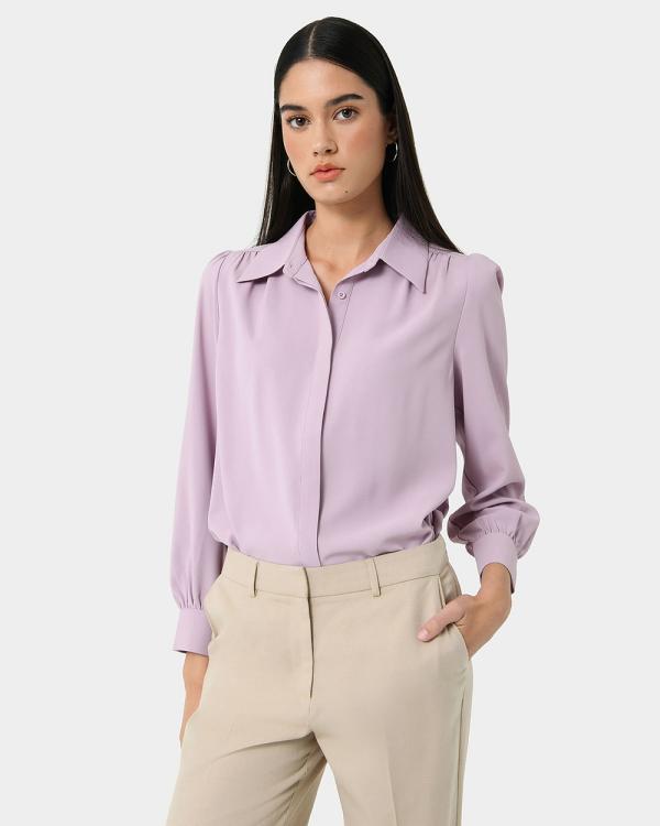 Forcast - Kensley Collared Blouse - Tops (Mauve) Kensley Collared Blouse