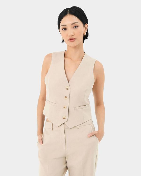 Forcast - Mariel Tailored Vest - Coats & Jackets (Sand Beige) Mariel Tailored Vest