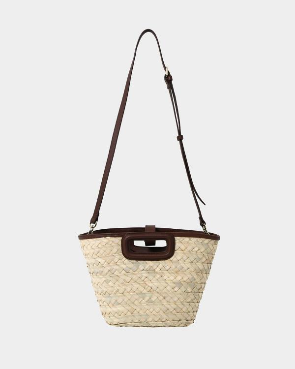 Forcast - Rome Leather Trim Palm Leaf Weave Bag - Handbags (Tan) Rome Leather Trim Palm Leaf Weave Bag