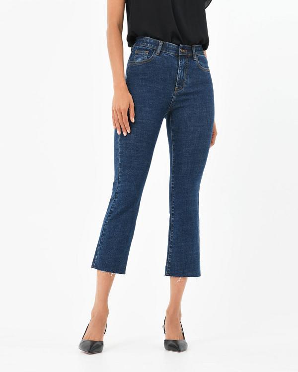 Forcast - Rosario Croppped Flare Jeans - Crop (Dark Indigo) Rosario Croppped Flare Jeans