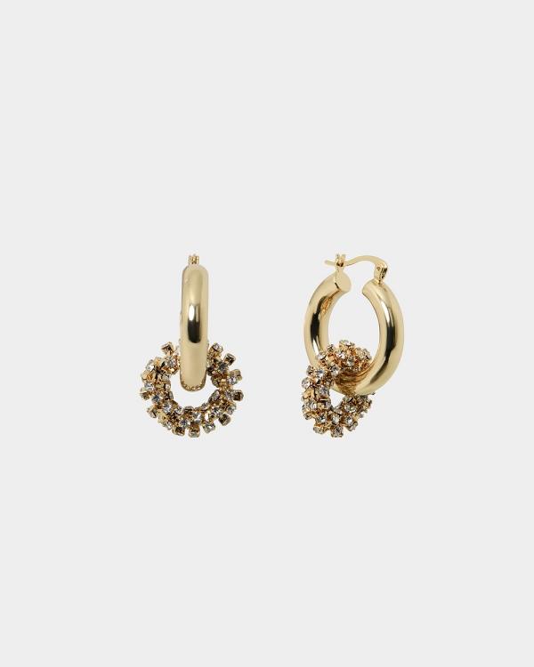 Forcast - Wanda 16k Gold Plated 2 Way Earrings - Jewellery (Gold) Wanda 16k Gold Plated 2 Way Earrings