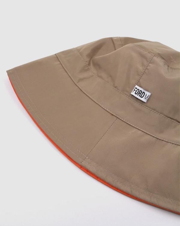 Ford Millinery - Bobby Nylon Bucket Hat - Hats (Tan) Bobby Nylon Bucket Hat