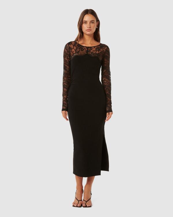 Forever New - Diana Lace Detail Bodycon Midi Dress - Bridesmaid Dresses (black) Diana Lace Detail Bodycon Midi Dress