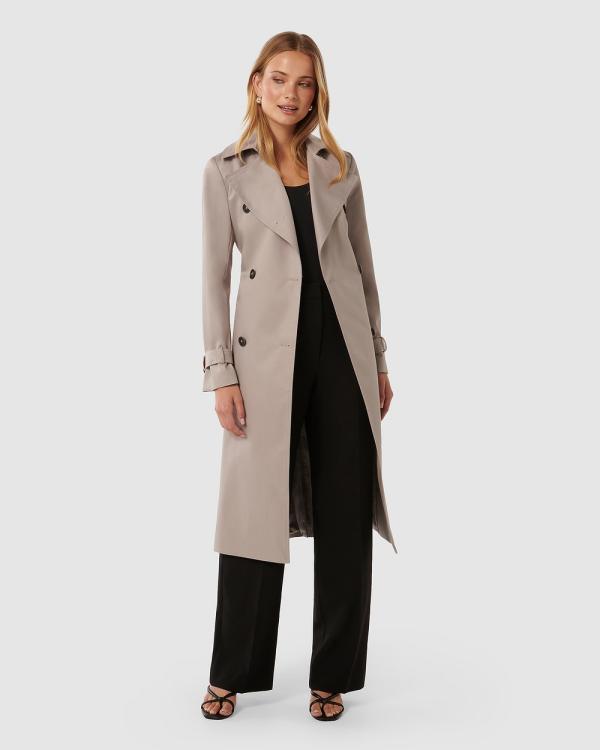 Forever New - Payton Soft Trench Coat - Trench Coats (Grey) Payton Soft Trench Coat