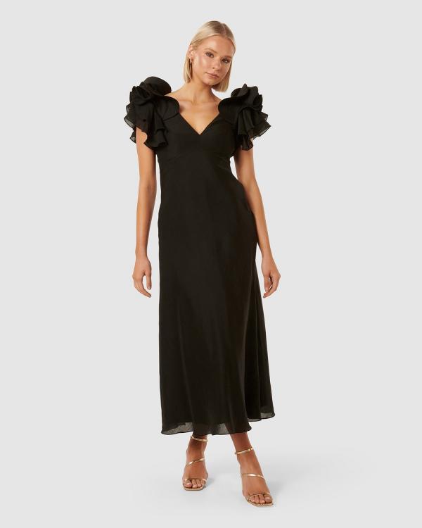 Forever New - Rylie Ruffle Shoulder Maxi Dress - Bridesmaid Dresses (Black) Rylie Ruffle Shoulder Maxi Dress