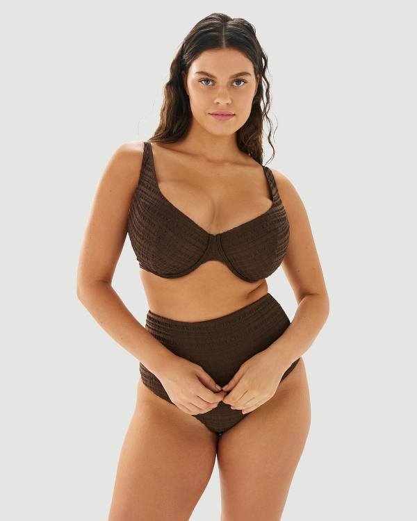 Form and Fold - The Line Underwire D G Top - Bikini Tops (Espresso) The Line Underwire D-G Top